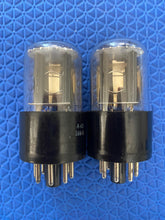 Load image into Gallery viewer, Matched Pair General Electric GE 6SN7 6SN7GTA Vacuum Tubes Valves Copper Support Rods NOS NIB