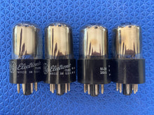 Load image into Gallery viewer, Matched Quad General Electric GE 6SN7 6SN7GTB Vacuum Tubes Valves Copper Support Rods