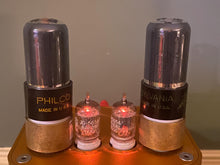 Load image into Gallery viewer, Matched Pair Sylvania 6K6 6K6GT Gray And Silver Bottles Vacuum Tubes Valves