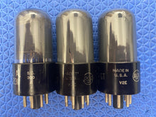 Load image into Gallery viewer, 3 RCA JAN-CRC-6SN7GT VT231 Vacuum Tubes Gray Glass Milspec Lot Of Three