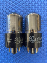 Load image into Gallery viewer, Matched Pair General Electric GE 6SN7 6SN7GTB Vacuum Tubes Valves Copper Support Rods