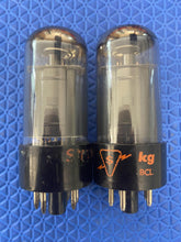 Load image into Gallery viewer, Matched Pair Sylvania 6V6 6V6GT Light Gray And Silver Bottle Silver Top Vacuum Tubes Valves