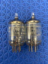 Load image into Gallery viewer, Matched Pair General Electric GE 5654 6AK5 6AK5W 6J1 6J2 Milspec Industrial Vacuum Tubes Valves