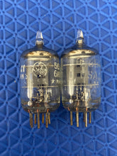 Load image into Gallery viewer, Matched Pair General Electric GE 5654 6AK5 6AK5W 6J1 6J2 Milspec Industrial Vacuum Tubes Valves