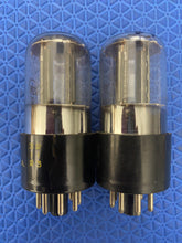 Load image into Gallery viewer, Matched Pair Sylvania 6SN7 6SN7GT Vacuum Tubes Black Ladder Plates