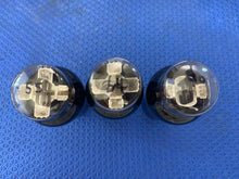 Load image into Gallery viewer, 3 Ken-Rad 2A5 Vacuum Tubes Shoulder ST Shape Black And Silver Bottle Engraved Base Lot Of Three