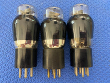 Load image into Gallery viewer, 3 Ken-Rad 2A5 Vacuum Tubes Valves Shoulder ST Shape Black And Silver Bottle Engraved Base Lot Of Three