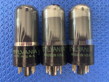 Load image into Gallery viewer, 3 Sylvania 50L6 50L6GT Vacuum Tubes Tall Base Coated Glass Lot Of Three