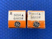 Load image into Gallery viewer, Matched Pair General Electric 5654 JAN-5654W 6AK5 6J1 6J2 Milspec Industrial Vacuum Tubes Valves NOS NIB
