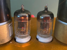 Load image into Gallery viewer, Matched Pair Hytron 5654 6AK5 JHY6AK5 Milspec Black Plate Vacuum Tubes Valves