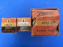 Load image into Gallery viewer, 3 Zenith 25Z5 Vacuum Tubes Valves NOS NIB Lot Of Three