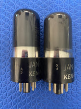 Load image into Gallery viewer, Matched Pair Ken-Rad JAN-CKR-6V6-GT VT107A 6V6 6V6GT Vacuum Tubes Valves Milspec Black Glass