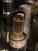 Load image into Gallery viewer, 3 Westinghouse Black Plate 6CG7 6FQ7 Vacuum Tubes Valves With Shields Lot Of Three