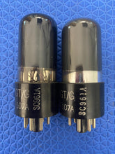 Load image into Gallery viewer, Matched Pair Ken-Rad JAN-CKR-6V6-GT VT107A 6V6 6V6GT Vacuum Tubes Valves Milspec Black Glass