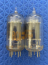 Load image into Gallery viewer, Matched Pair RCA Clear Top 12AU7 12AU7A Vacuum Tubes Valves Steel Support Rods