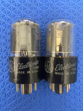 Load image into Gallery viewer, Matched Pair General Electric GE 6SN7 6SN7GTA Vacuum Tubes Copper Support Rods NOS-Testing
