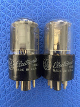 Load image into Gallery viewer, Matched Pair General Electric GE 6SN7 6SN7GTA Vacuum Tubes Copper Support Rods NOS-Testing