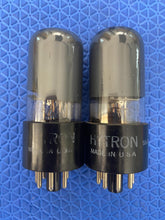 Load image into Gallery viewer, Matched Pair Hytron 6V6 6V6GT Vacuum Tubes Valves Black Glass NOS-Testing