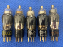 Load image into Gallery viewer, 5 US-Made 6C6 Vacuum Tubes Shoulder Shape NOS NIB Lot Of Five