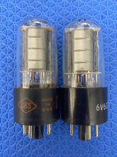 Load image into Gallery viewer, Matched Pair CBS-Hytron 6V6 6V6GT Black Plate Clear Bottle Copper Support Rods Vacuum Tubes Valves