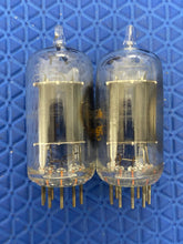 Load image into Gallery viewer, Matched Pair RCA Clear Top 12AU7 12AU7A ECC82 Vacuum Tubes Valves Steel Support Rods