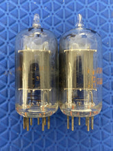 Load image into Gallery viewer, Matched Pair RCA Clear Top 12AU7 12AU7A ECC82 Vacuum Tubes Valves Steel Support Rods