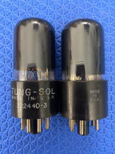 Load image into Gallery viewer, Matched Pair Tung-Sol 6K6 6K6GT Vacuum Tubes Black Glass