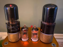 Load image into Gallery viewer, Matched Pair Tung-Sol 6K6 6K6GT Vacuum Tubes Black Glass