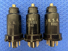 Load image into Gallery viewer, 3 RCA 6B8 VT-93 Milspec Vacuum Tubes Valves Lot Of Three