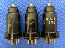 Load image into Gallery viewer, 3 RCA 6B8 VT-93 Milspec Vacuum Tubes Lot Of Three