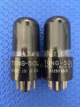 Load image into Gallery viewer, Matched Pair Tung-Sol 6K6 6K6GT Vacuum Tubes Valves Black Glass NOS-Testing