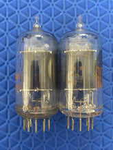 Load image into Gallery viewer, Matched Pair RCA Clear Top 12AU7 12AU7A Vacuum Tubes Valves Steel Support Rods