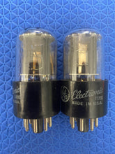 Load image into Gallery viewer, Matched Pair General Electric GE 6SN7 6SN7GTA Vacuum Tubes Copper Support Rods NOS-Testing