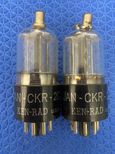 Load image into Gallery viewer, Matched Pair Ken-Rad 2C22 JANCKR2C22 7193 Vacuum Tubes Milspec Black Plate NOS NIB