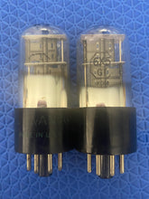 Load image into Gallery viewer, Matched Pair Sylvania 6X5 6X5GT Black Plate Vacuum Tubes Valves Rectifiers