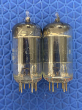 Load image into Gallery viewer, Matched Pair RCA Black Plate 12AU7 ECC82 Vacuum Tubes Valves 17MM Long Plate Slant D Getter Early Production