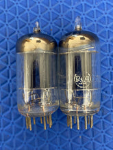 Load image into Gallery viewer, Matched Pair RCA 12AU7 ECC82 Black Plate Vacuum Tubes Valves