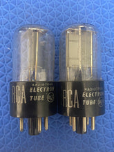 Load image into Gallery viewer, Matched Pair RCA 6X5 6X5GT Black Plate Vacuum Tubes Valves Rectifiers