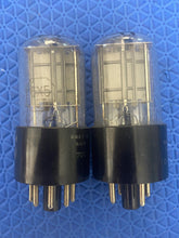 Load image into Gallery viewer, Matched Pair RCA 6X5 6X5GT Black Plate Vacuum Tubes Valves Rectifiers