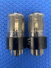 Load image into Gallery viewer, Matched Pair General Electric GE 6SN7 6SN7GTA Vacuum Tubes Valves Copper Support Rods
