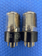 Load image into Gallery viewer, Matched Pair General Electric GE 6SN7 6SN7GTA Vacuum Tubes Copper Support Rods