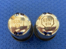 Load image into Gallery viewer, Matched Pair Sylvania 6SN7 6SN7GTA Vacuum Tubes Valves Black Wing Plate Silver Top Chrome Dome NOS-Testing