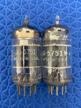 Load image into Gallery viewer, Matched Pair General Electric JG-5751 5751 12AX7 /ECC83 3 Mica O-Getter Milspec / Industrial Vacuum Tubes Valves