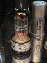 Load image into Gallery viewer, 3 RCA Black Plate 6CG7 6FQ7 Vacuum Tubes With Shields Lot Of Three