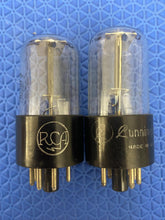 Load image into Gallery viewer, Matched Pair RCA 6X5 6X5GT Black Plate Vacuum Tubes Rectifiers