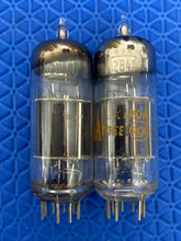 Load image into Gallery viewer, Matched Pair RCA 12B4 12B4A Vacuum Tubes Valves Black Plates Copper Support Rods NOS-Testing