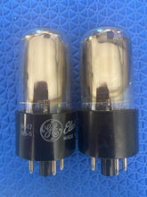 Load image into Gallery viewer, Matched Pair General Electric GE 6AX4 6AX4GT Vacuum Tubes Rectifiers