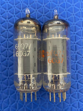 Load image into Gallery viewer, Matched Pair General Electric GE 6FQ7 / 6CG7 Vacuum Tubes NOS NIB Copper Support Rods Top Filaments