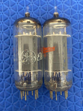 Load image into Gallery viewer, Matched Pair General Electric GE 6FQ7 / 6CG7 Vacuum Tubes Valves Copper Support Rods NOS NIB