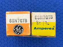 Load image into Gallery viewer, Matched Pair General Electric GE 6SN7 6SN7GTB Vacuum Tubes Valves Copper Support Rods NOS NIB